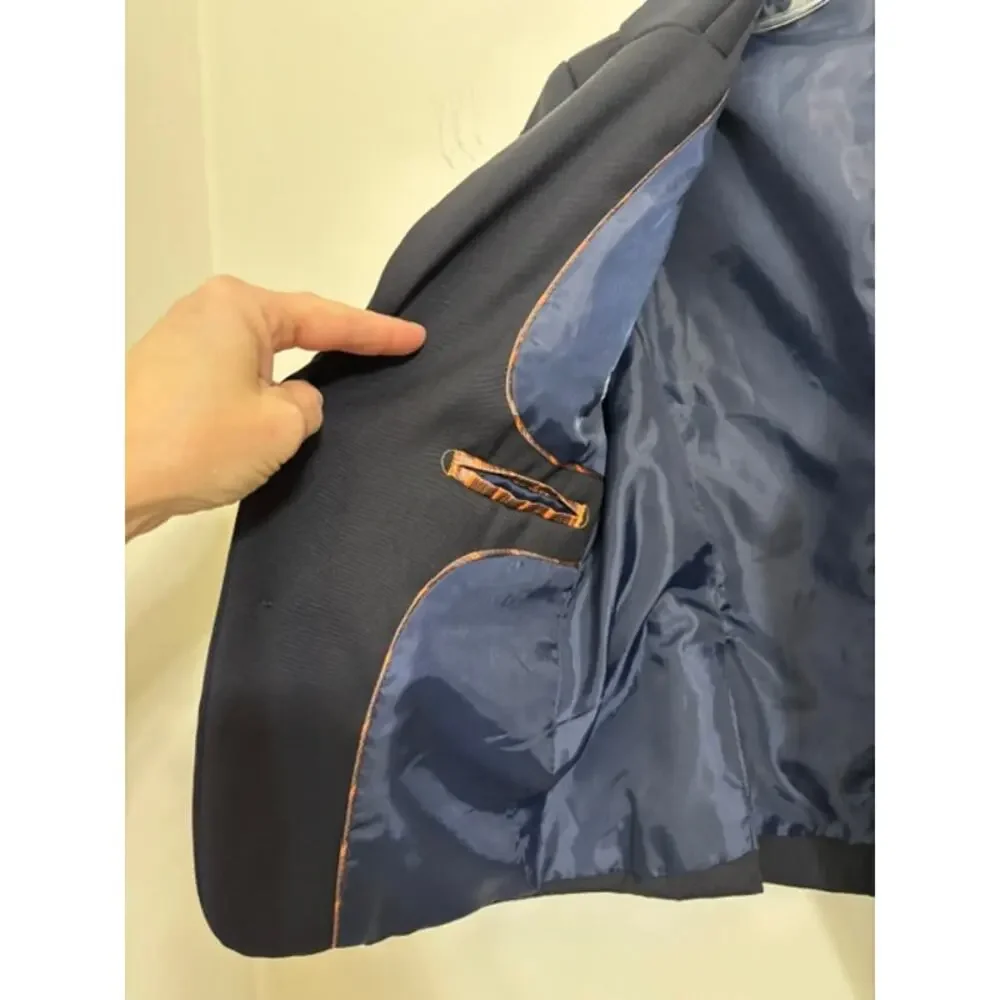 Bocaccio Uomo Boy’s Blazer Sport Coat Navy Blue Size 6 Single Breasted Jacket